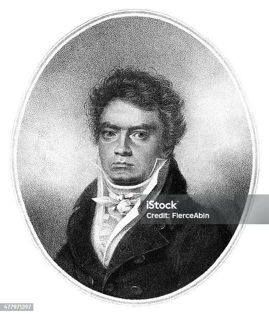 Ludwig Van Beethovenantyczne Grawerowane Portret - Stockowe grafiki wektorowe i więcej obrazów Ludwig van Beethoven - Ludwig van Beethoven, Portret, Artysta