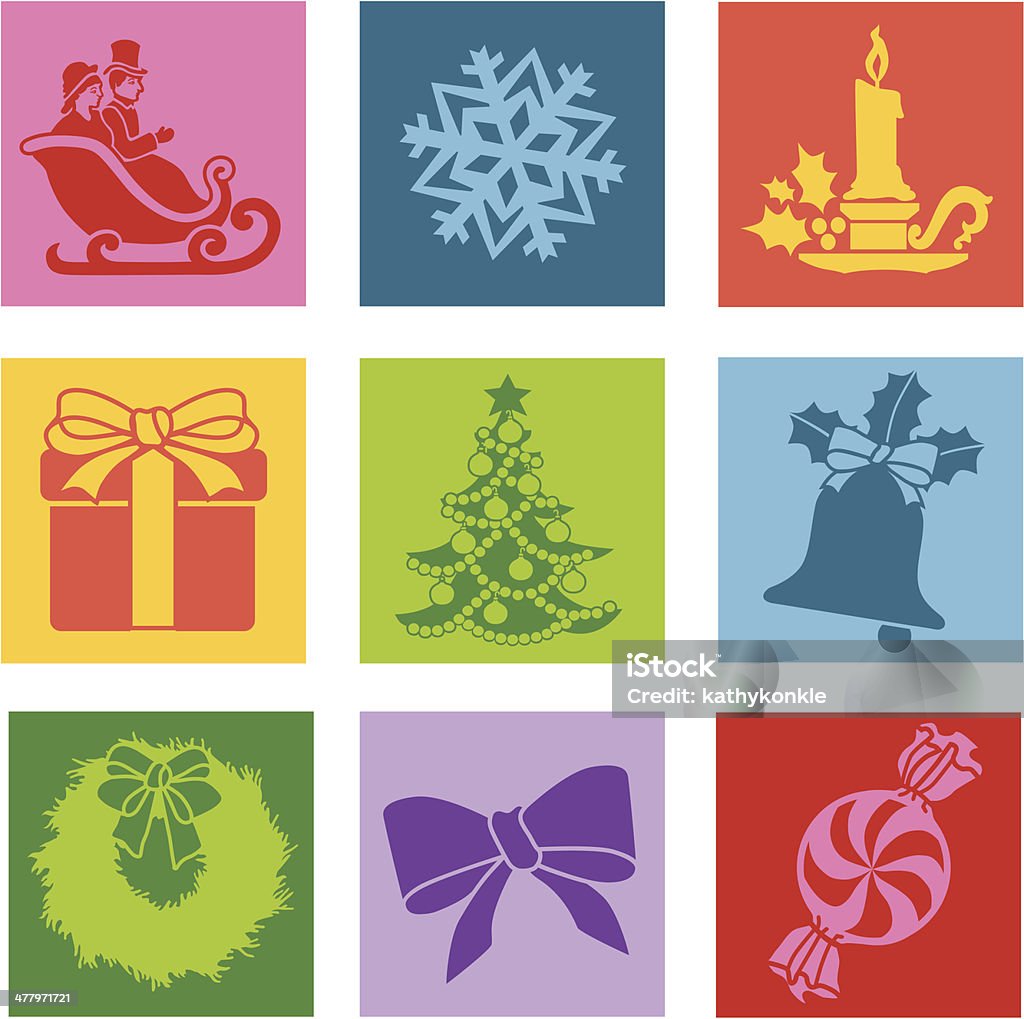 Navidad iconos de estilo de Arte pop - arte vectorial de Abstracto libre de derechos