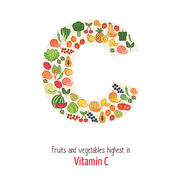 ilustraciones, imágenes clip art, dibujos animados e iconos de stock de vitamina c - vegetable vitamin a tomato vitamin c