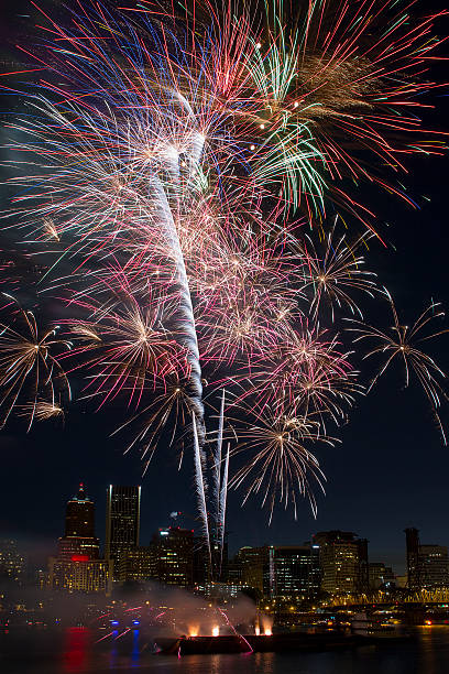 istock Multi-Color Fireworks Display Over Portland Oregon Skyline 477972391
