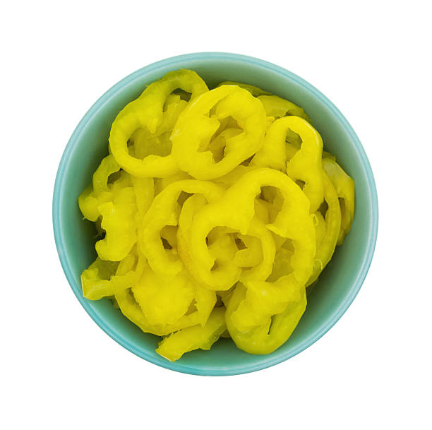 Banana peppers in a small bowl