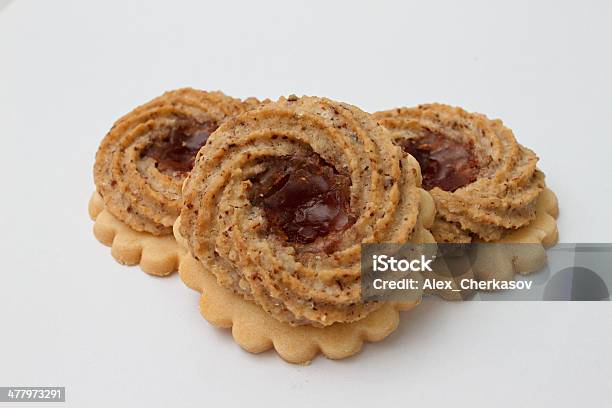 Biscuit With Jam Filling In The Centre Stock Photo - Download Image Now - Baked, Close-up, Cookie