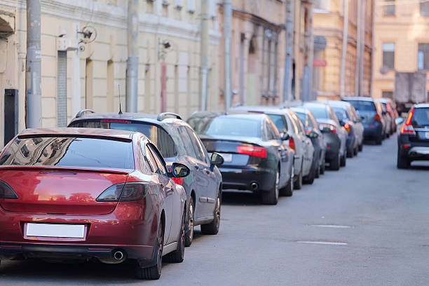 istock vehicles parked near the road 477973334