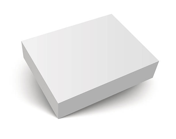 blank packaging box with shadow Blank gray box isolated on white. Packaging design 3d template. Vector illustration. computer equipment box stock illustrations