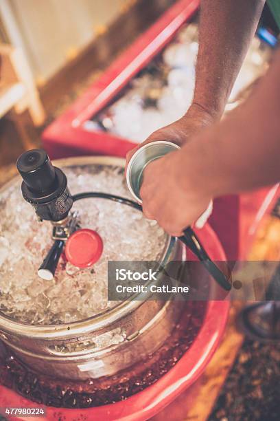 Filling A Cup With Beer From A Keg Summer Party Stock Photo - Download Image Now - Keg, Party - Social Event, Beer - Alcohol