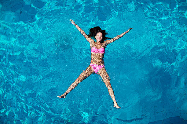 istock Beautiful girl enjoying while swimming in the pool 477980439