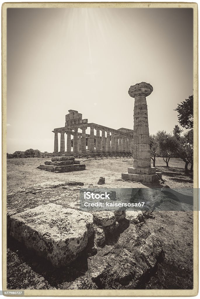 Paestum, Temple of Athena. - Zbiór zdjęć royalty-free (Antyki)