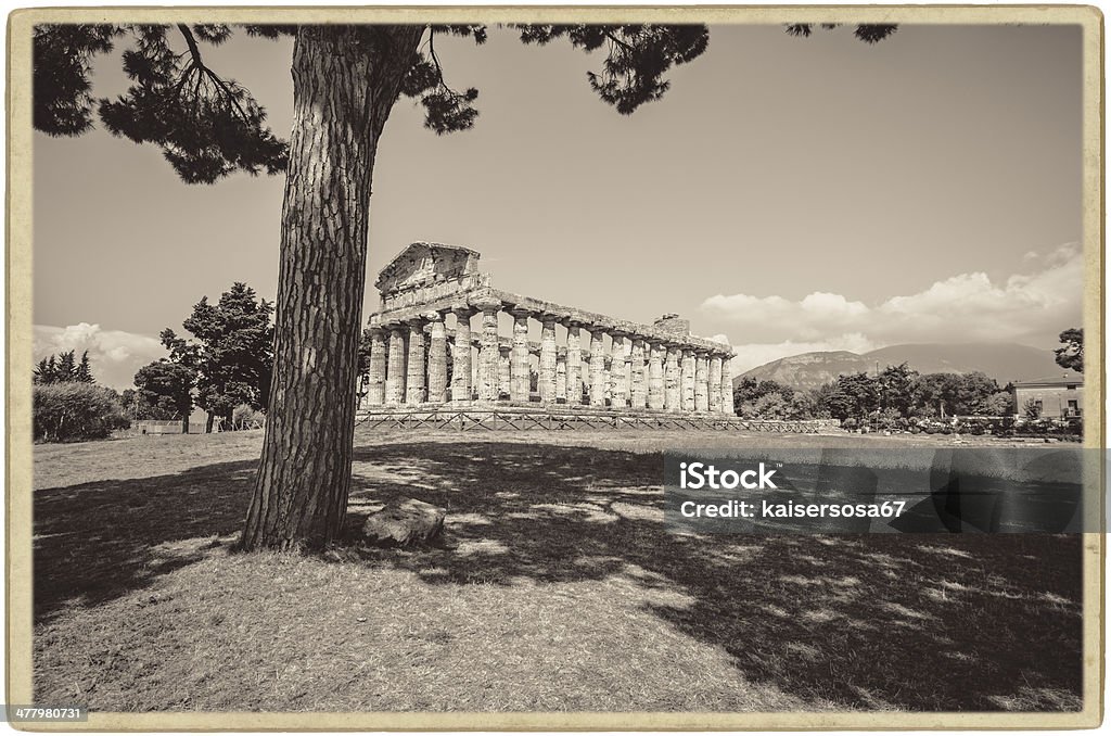 Paestum, Templo de Atena. - Royalty-free Amanhecer Foto de stock