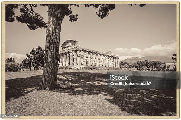 Paestum Templo De Atena - Fotografias de stock e mais imagens de Amanhecer - Amanhecer, Antiguidades, Ao Ar Livre
