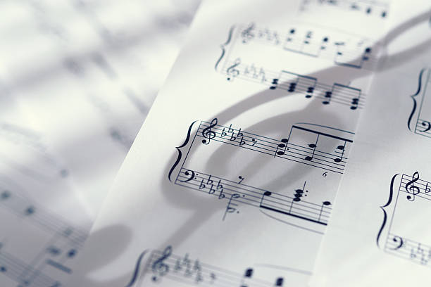 istock Treble Clef shadow on music sheet 477981739
