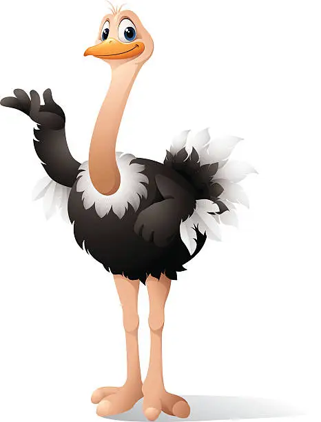 Vector illustration of Cartoon Ostrich