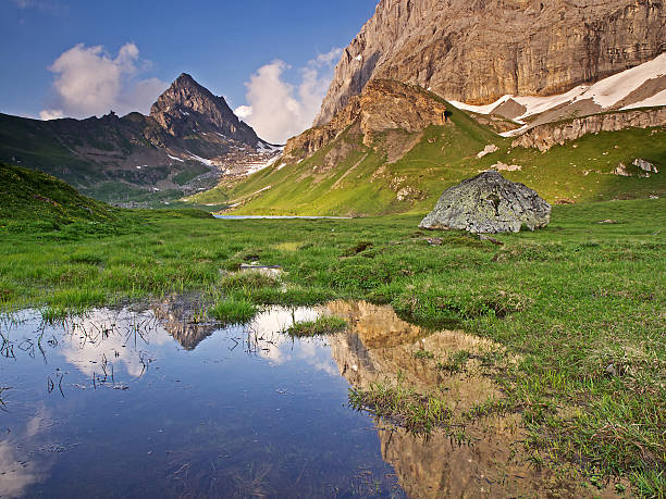istock Alpine tableland in the evenig sunlight 477984079