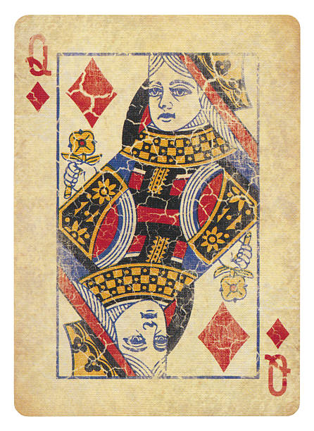 istock Vintage Queen Of Diamonds Isolated (clipping path included) 477987415