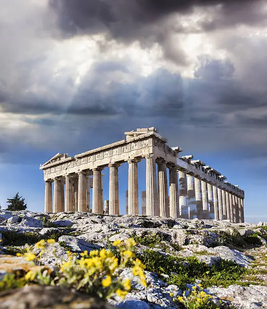 Famous Acropolis with Parthenon temple in Athens,  Greece