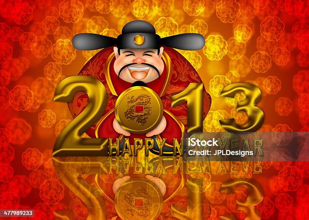 2013 Felice Anno Nuovo Cinese Dio Denaro Illustrazione - Fotografie stock e altre immagini di 2013