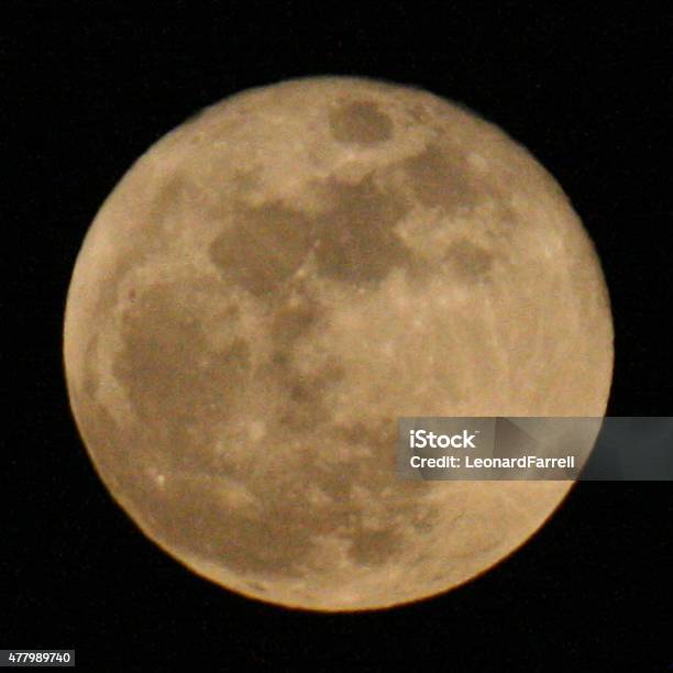Closeup Of Super Moon Stock Photo - Download Image Now - 2015, Black Color, Dark