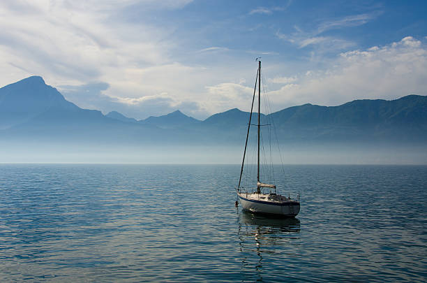 istock Sail boat at lake Garda 477990506