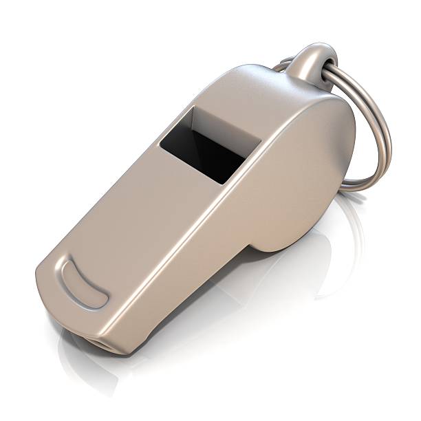 istock Metal whistle isolated on white background 477990940