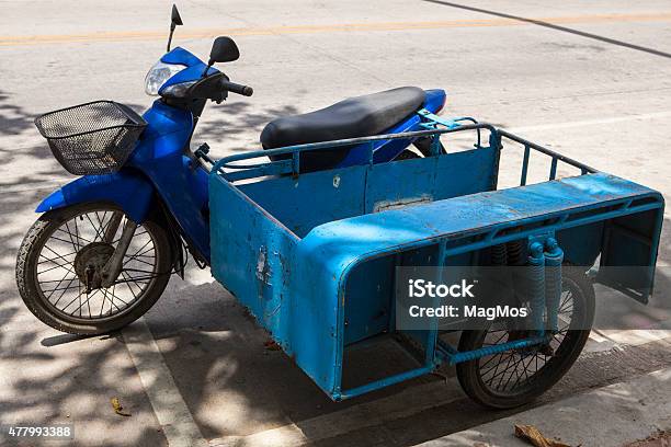 Scooter With Side Trailer Stock Photo - Download Image Now - 2015, Asia, Asian and Indian Ethnicities