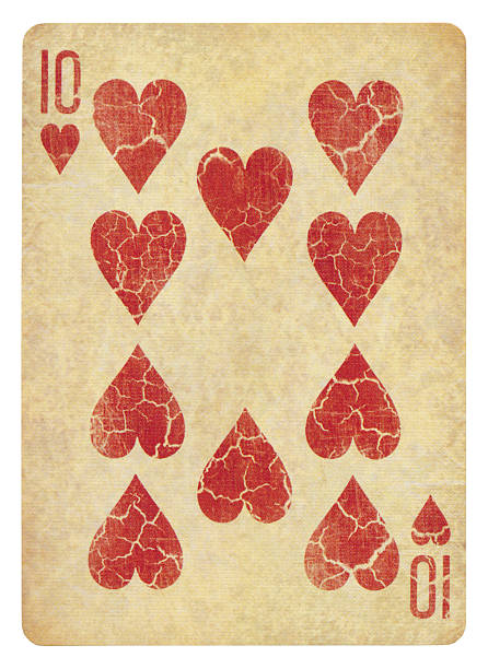 istock Vintage Playing Card - Ten of Hearts (clipping path included) 477993657