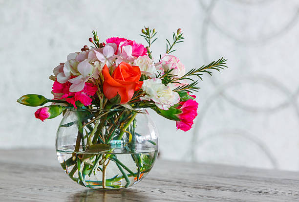 istock Flower bouquet in glass vase 477993840