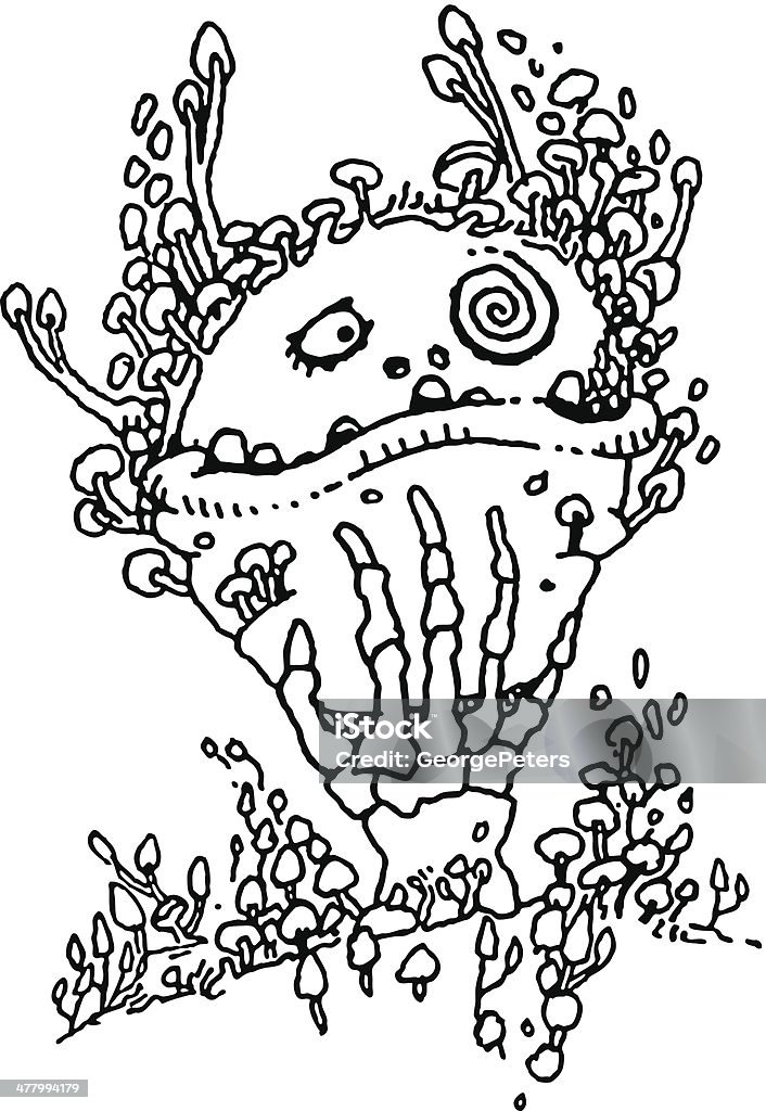 Doodle. Spooky, Funny Creature Doodle of a funny spooky creature I like to call Shroom Head. Animal stock vector