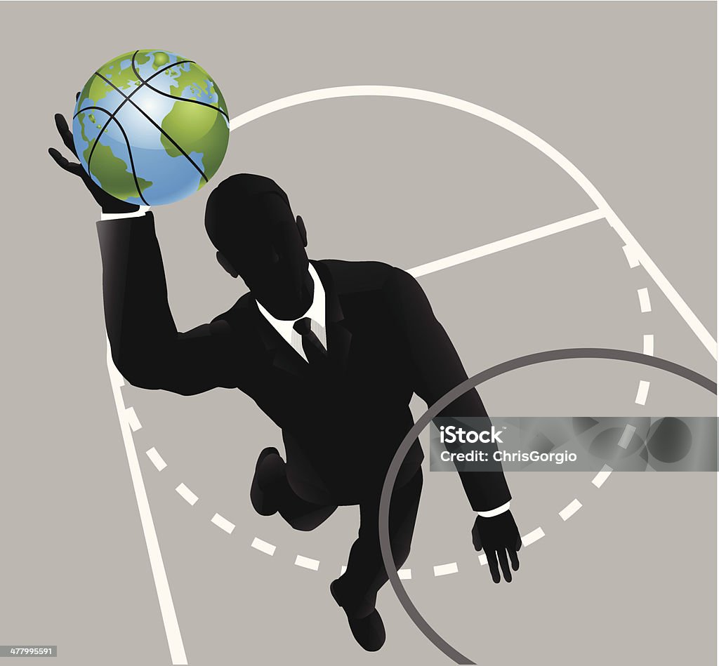Biznes człowiek dunking slam basketball - Grafika wektorowa royalty-free (Koszykówka)