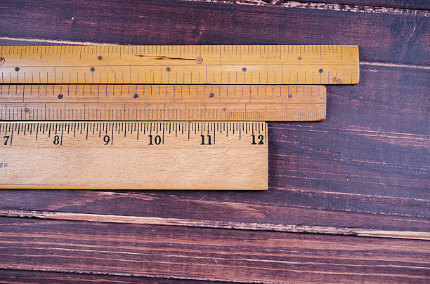 istock retro wooden ruler on wooden board 477995646