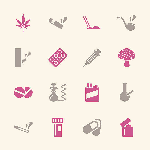 ilustrações de stock, clip art, desenhos animados e ícones de narcóticos e drogas ícones-série de cor/eps10 - ecstasy