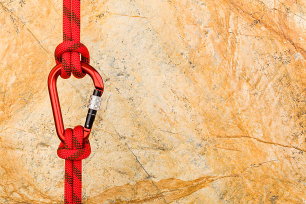 Carbines weigh on a safety rope, safety in a rope town