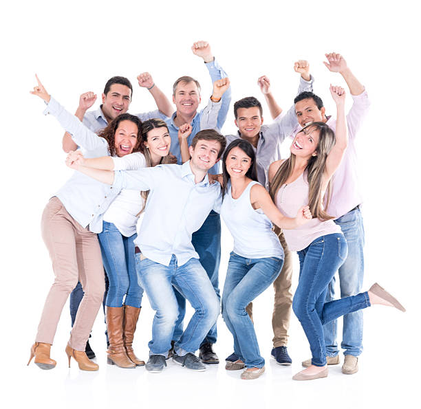 istock Excited group of people celebrating 477999786