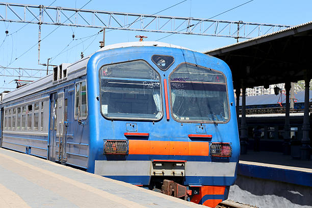 istock Train on Moscow passenger platform (Yaroslavsky railway station), Russia 478000078
