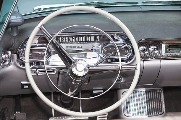 istock Steering Wheel And Dashboard of American Classic Car 478003601