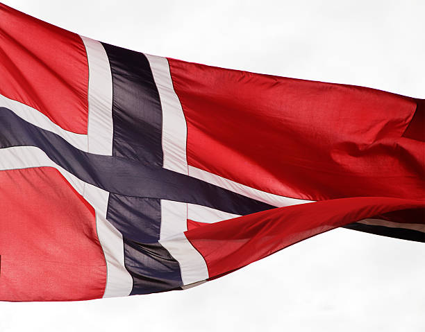 istock Norwegian flag in red white and blue. 478003961