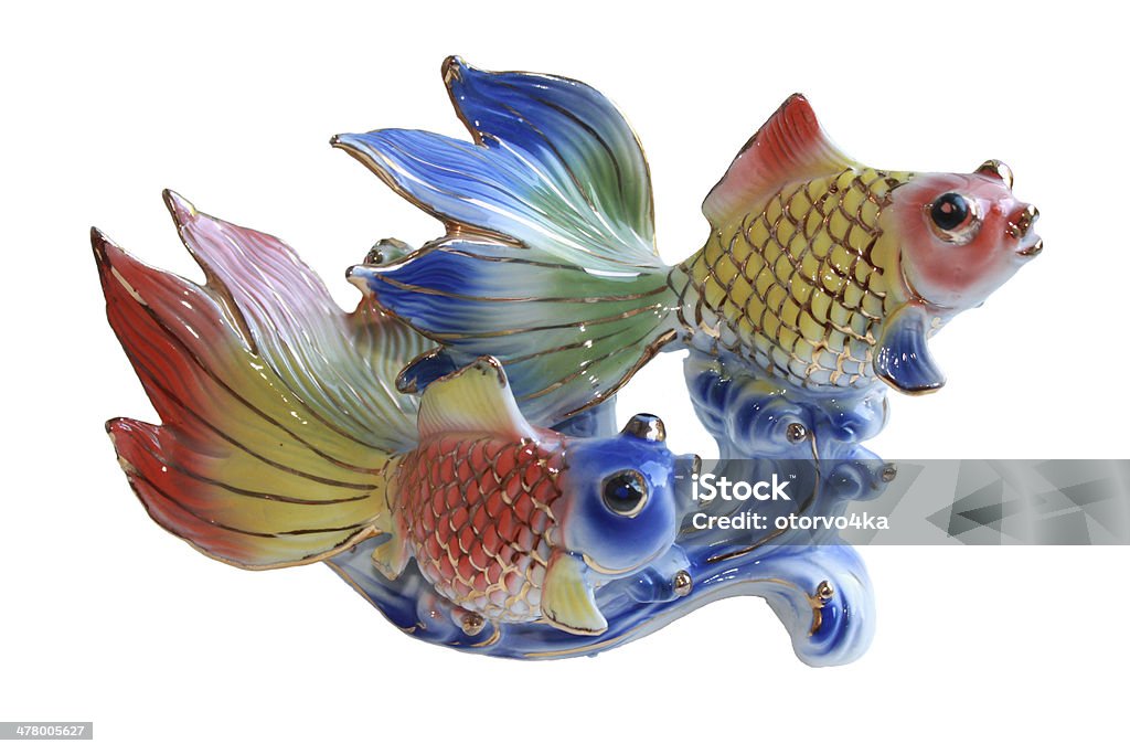 Two fishes Two beautiful colored fishes are feng shui symbols Animal Stock Photo