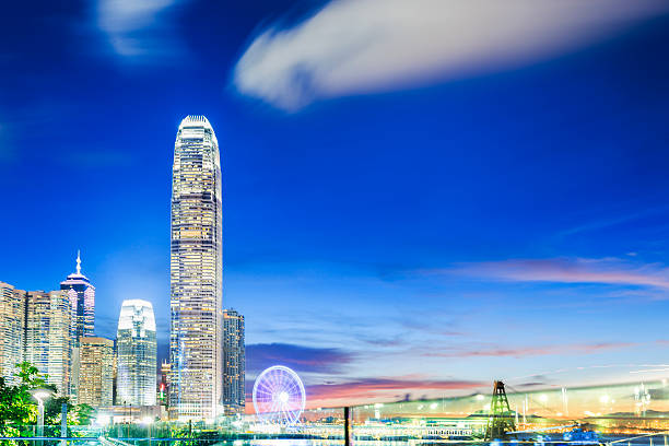 The night view along Victoria Harbour, Hong Kong