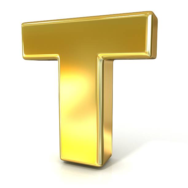 istock Golden font collection letter - T 478011256