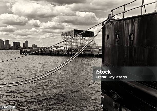 Vertäut Schiffsbug Hudson Riverszene Manhattan Nyc Stockfoto und mehr Bilder von Anker