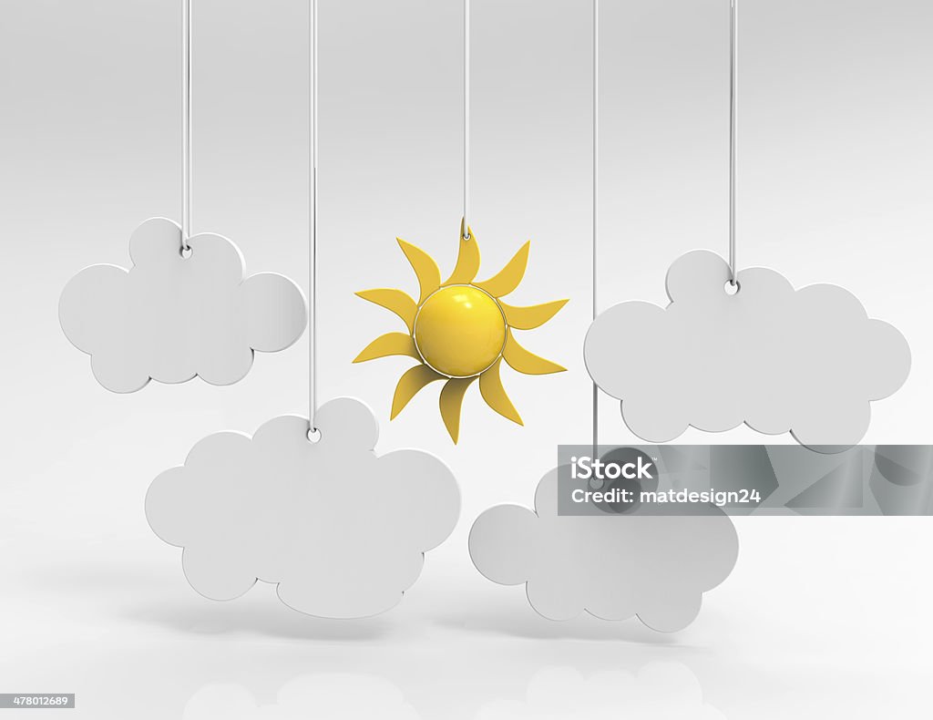 Speech bubbles облаками и солнце - Стоковые фото Бумага роялти-фри