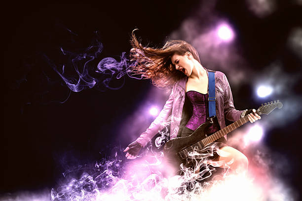istock Rock passionate girl with black wings 478013139
