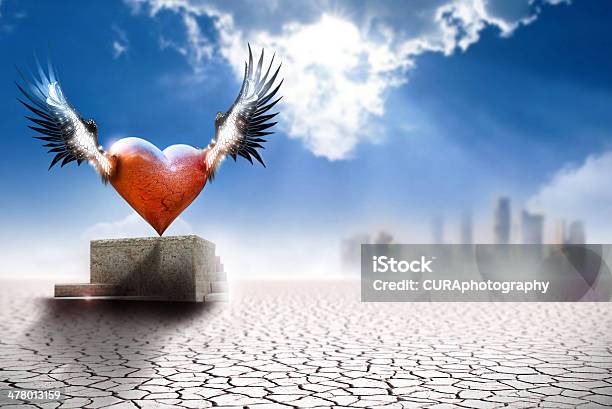Winged Heart In Modern World Stock Photo - Download Image Now - Abstract, Accessibility, Angel