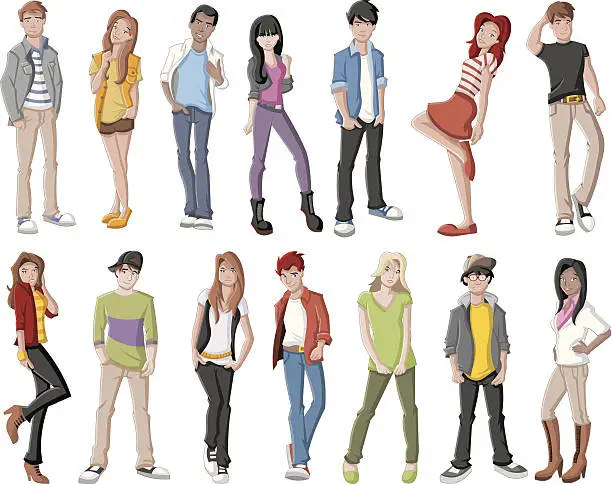 Vector illustration of Teenagers.