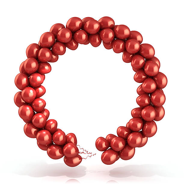 istock Red balloons wreath, isolated on white 478016436