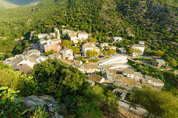 Nonza The village of Nonza, in Cap Corse, Corsica, France haute corse photos stock pictures, royalty-free photos & images