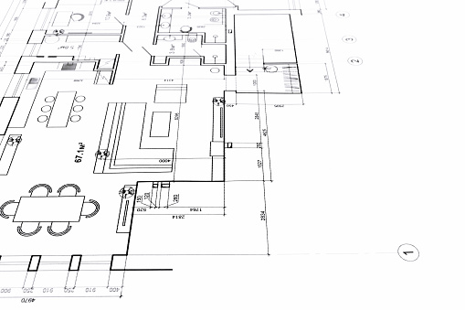 part of architectural project, engineering and architecture drawings