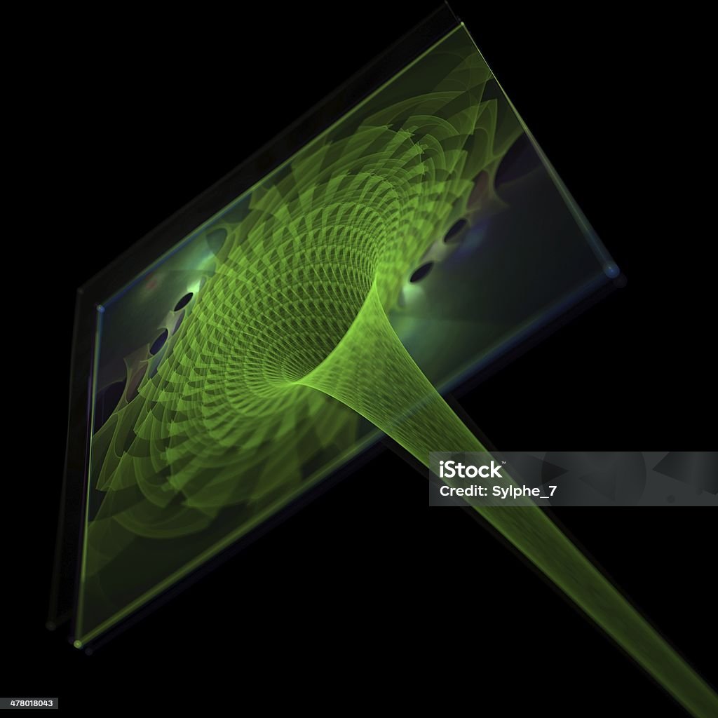 グリーン Wormhole 抽象的なフラクタルデザイン - まぶしいのロイヤリティフリーストックフォト