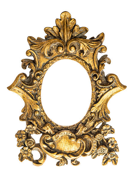 istock Baroque golden frame isolated on white background. Antique object 478018278