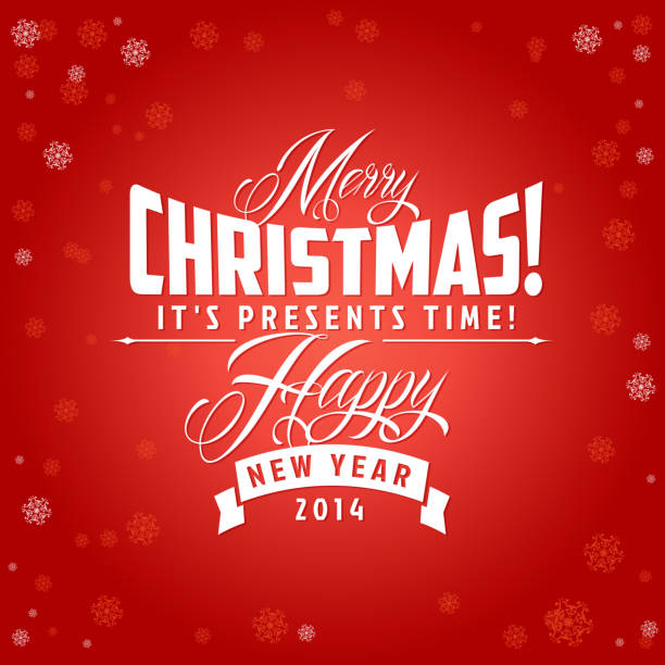 ilustrações de stock, clip art, desenhos animados e ícones de merry cartão de natal - new years eve 2014 christmas retro revival