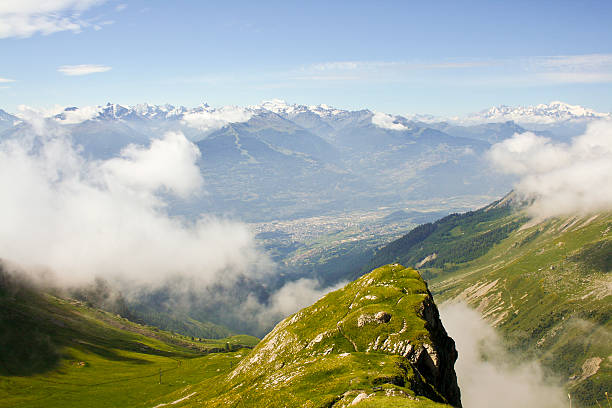 Paisagem Alpes. - fotografia de stock