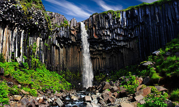 istock Svartifoss. Black waterfall. Summer season. 478020522